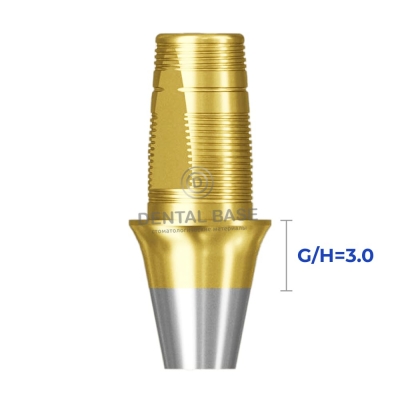 Tin GEO Титановое основание, совместимое с Implantium. Dentium. Impo 3.8 / 4.5; Имплантиум. Дентиум. Импро 3.8 / 4.5 для мостовидных изделий G/H=3 мм.